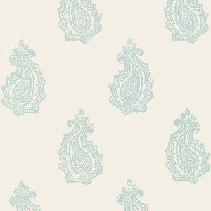 Madras Paisley Water Blue 5005302 by Schumacher Designer Wallcovering