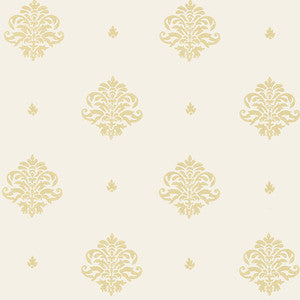 Mayla Damask Straw 5005353 by Schumacher Designer Wallcovering