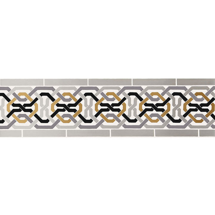 Darro Mosaic Border Mica 5006021 by Schumacher Wallcovering Schumacher Wallcovering Darro Mosaic Border Mica 5006021Wallcovering Paper INDIA </p><p>Repeat: H: HORZ. 13 1/2" (34CM) , V: VERT. 9 1/8" (23CM) 9.125 - Fabric Carolina -