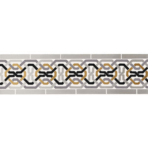 Darro Mosaic Border Mica 5006021 by Schumacher Designer Wallcovering