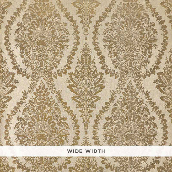 Incandescence Damask Gilt 5007381 by Schumacher Wallcovering Schumacher Wallcovering Incandescence Damask Gilt 5007381Wallcovering Paper ITALY </p><p>Repeat: H: HORZ. 23 5/8" (60CM) , V: VERT. 25 1/4" (64CM) 47.25 - Fabric Carolina -