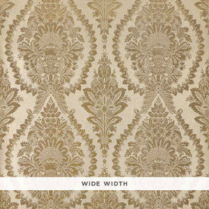 Incandescence Damask Gilt 5007381 by Schumacher Designer Wallcovering