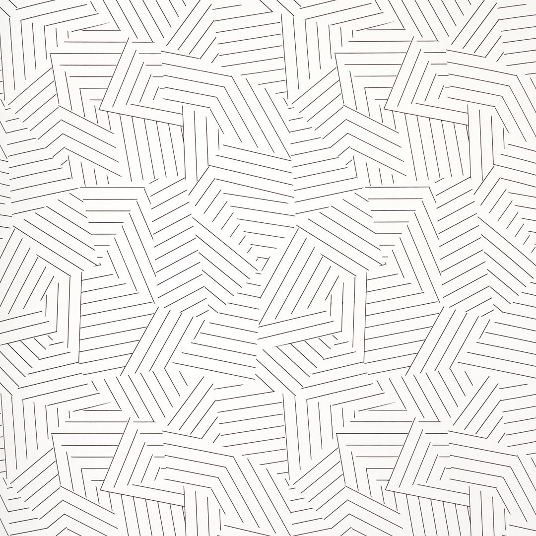 Deconstructed Stripe Black 5007973 by Schumacher Designer Wallcovering