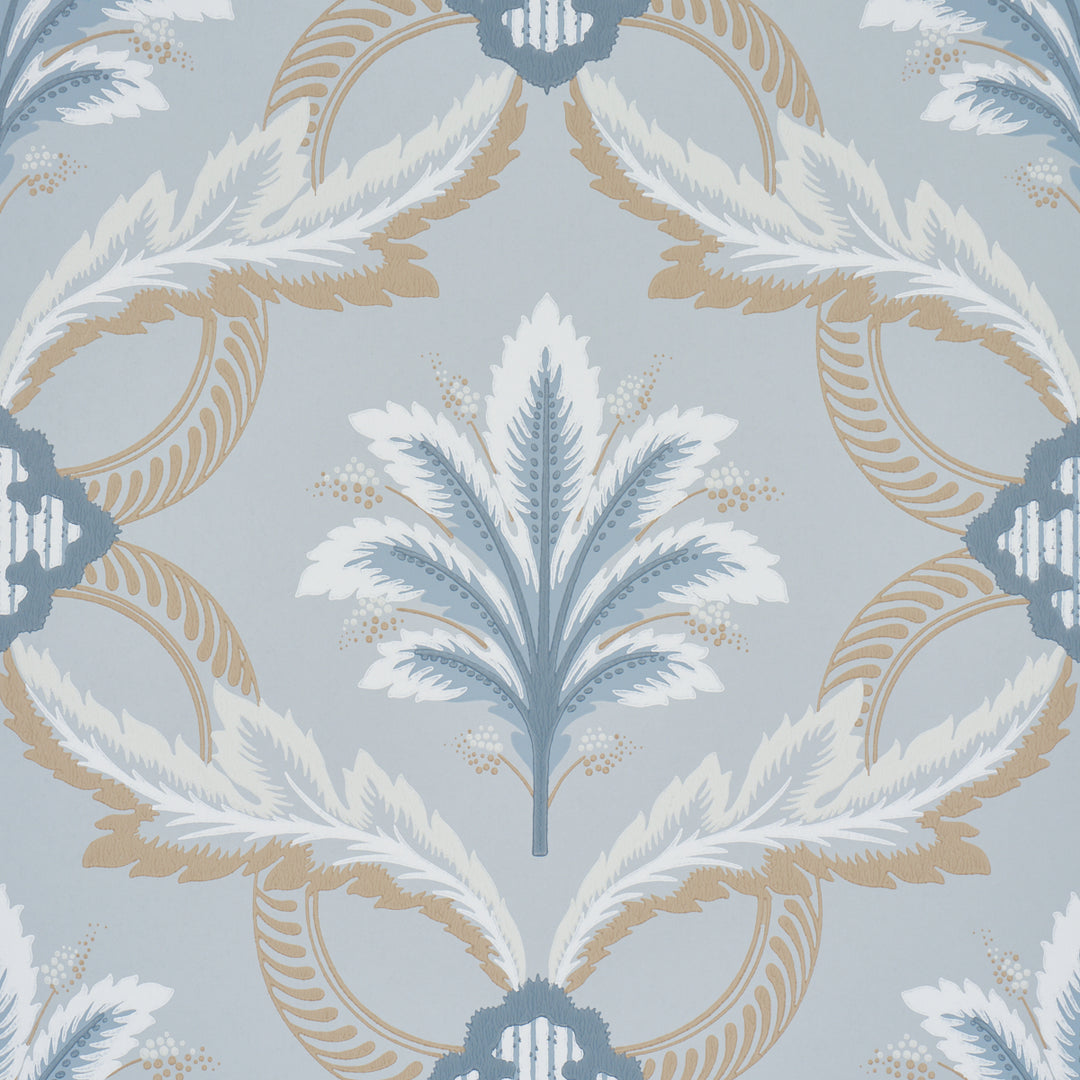 Front Waltz Light Blue 5013152 by Schumacher Designer Wallcovering