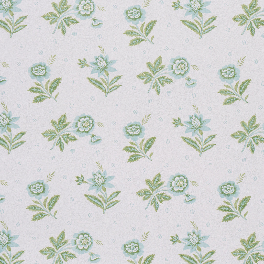 Colline Leaf & Aqua 5014221 by Schumacher Designer Wallcovering