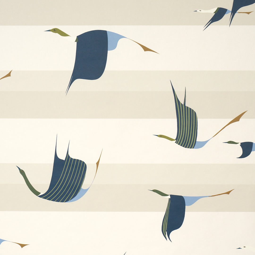 Flying West Blue 5015851 by Schumacher Designer Wallcovering