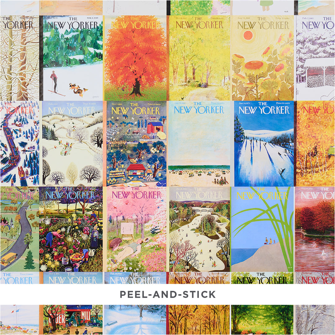 The New Yorker Seasonal Covers Peel & Stick Multicolor 5016200 by Schumacher Designer Wallcovering