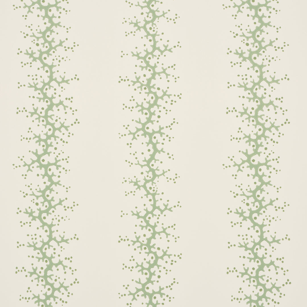Coral Stripe Green 5016452 by Schumacher Designer Wallcovering