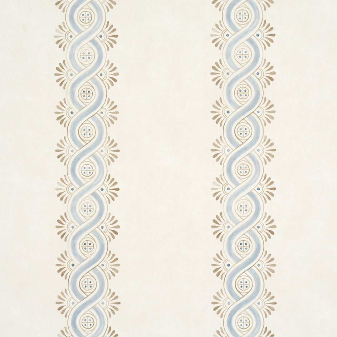 Leonidis Stripe Blue 5016460 by Schumacher Designer Wallcovering