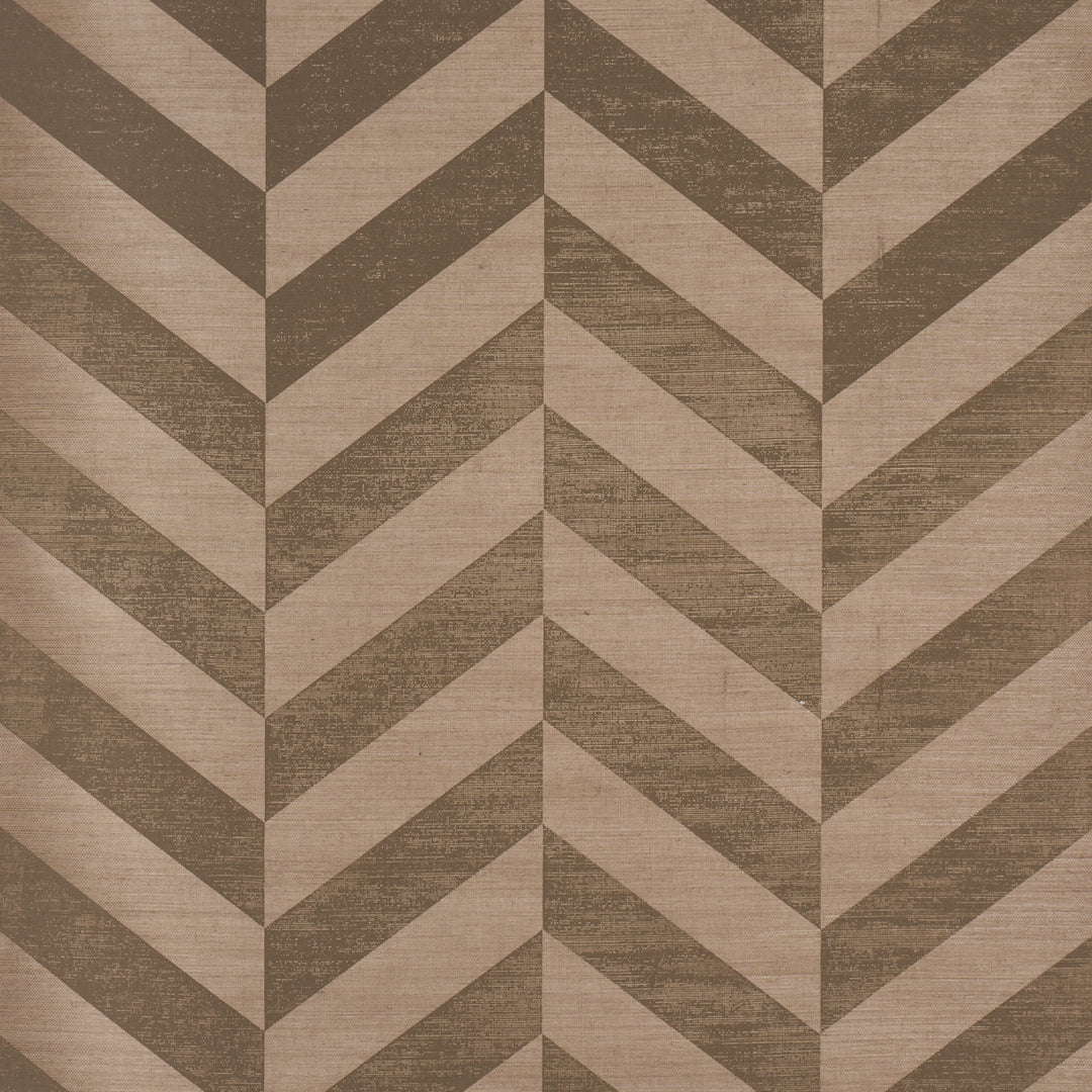Staggered Chevron Sisal Brown 5016561 by Schumacher Designer Wallcovering