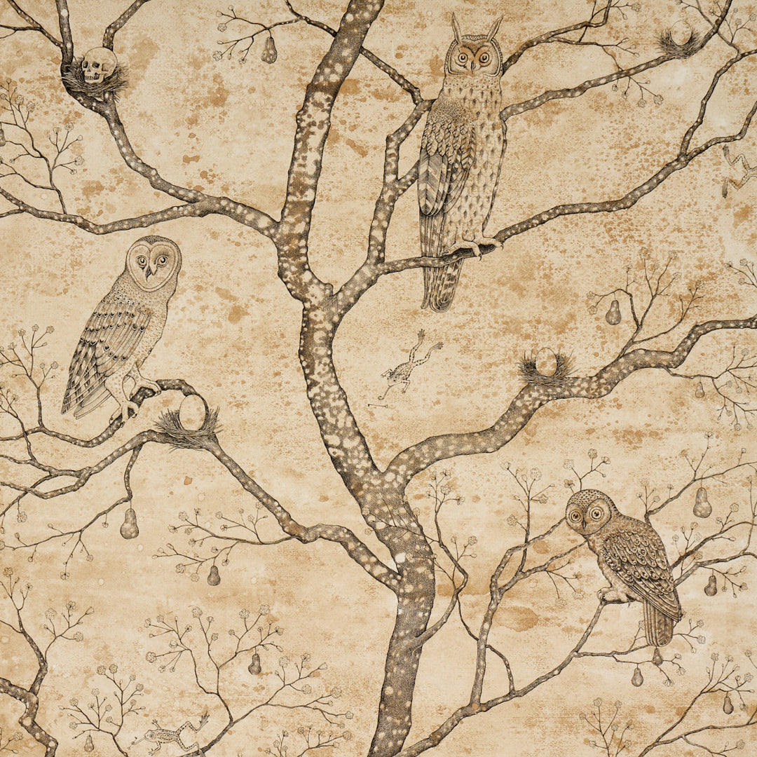 LAttesa Nella Notte Parchment 5017090 by Schumacher Designer Wallcovering