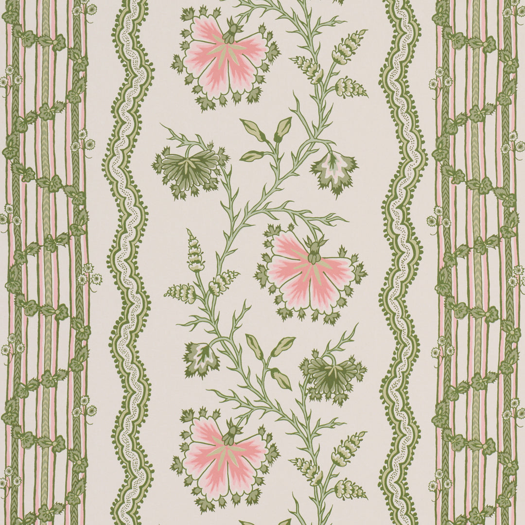 Parvati Floral Stripe Petal 5017330 by Schumacher Designer Wallcovering