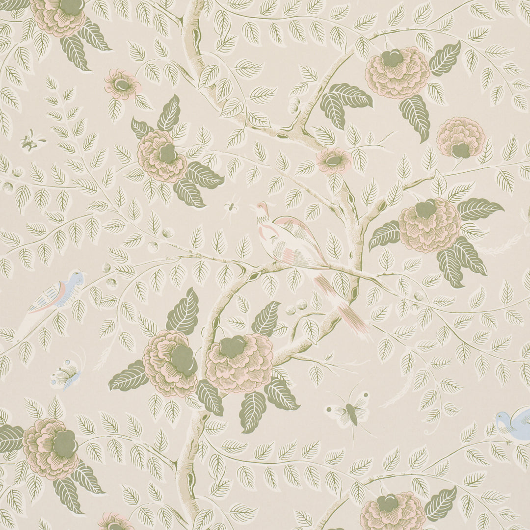 Tole Bird Petal 5017541 by Schumacher Designer Wallcovering