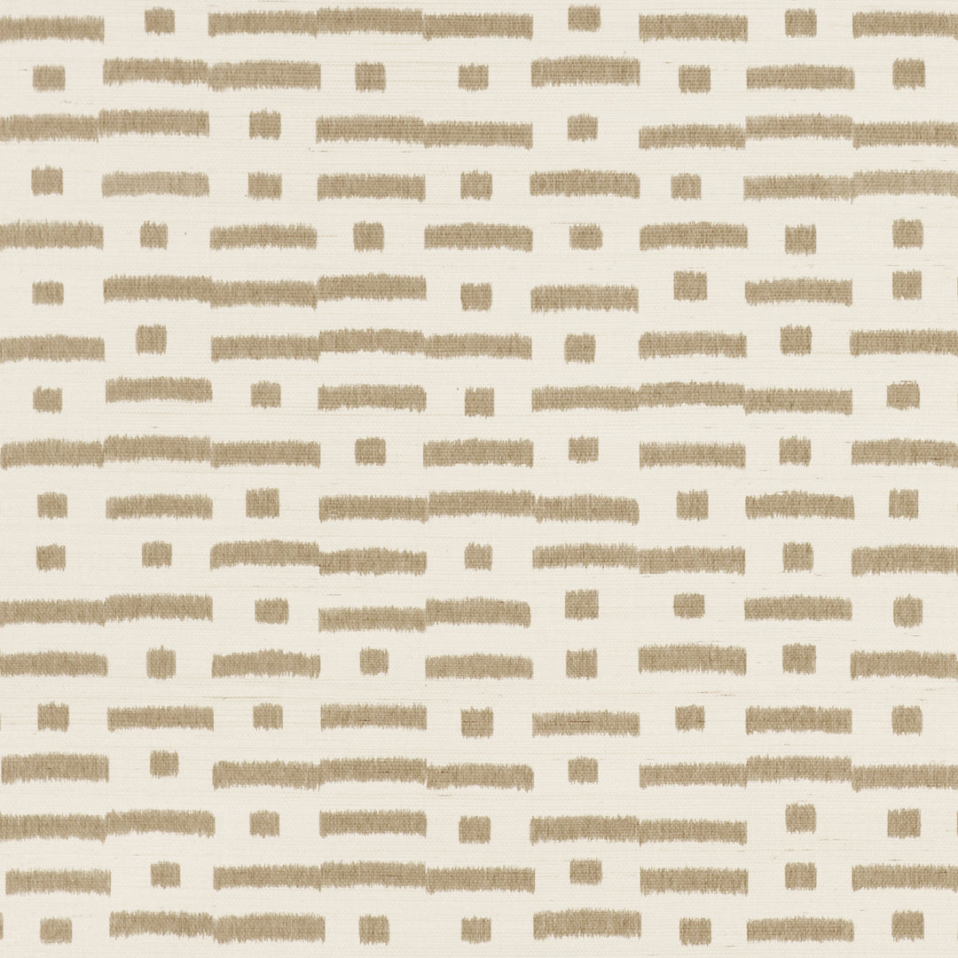 Abstract Ikat Sisal Taupe 5017592 by Schumacher Designer Wallcovering