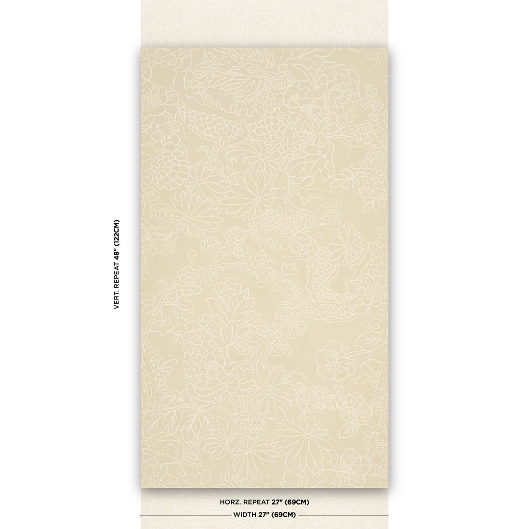 Chiang Mai Dragon Silhouette Mistral Sand 5017922 Schumacher