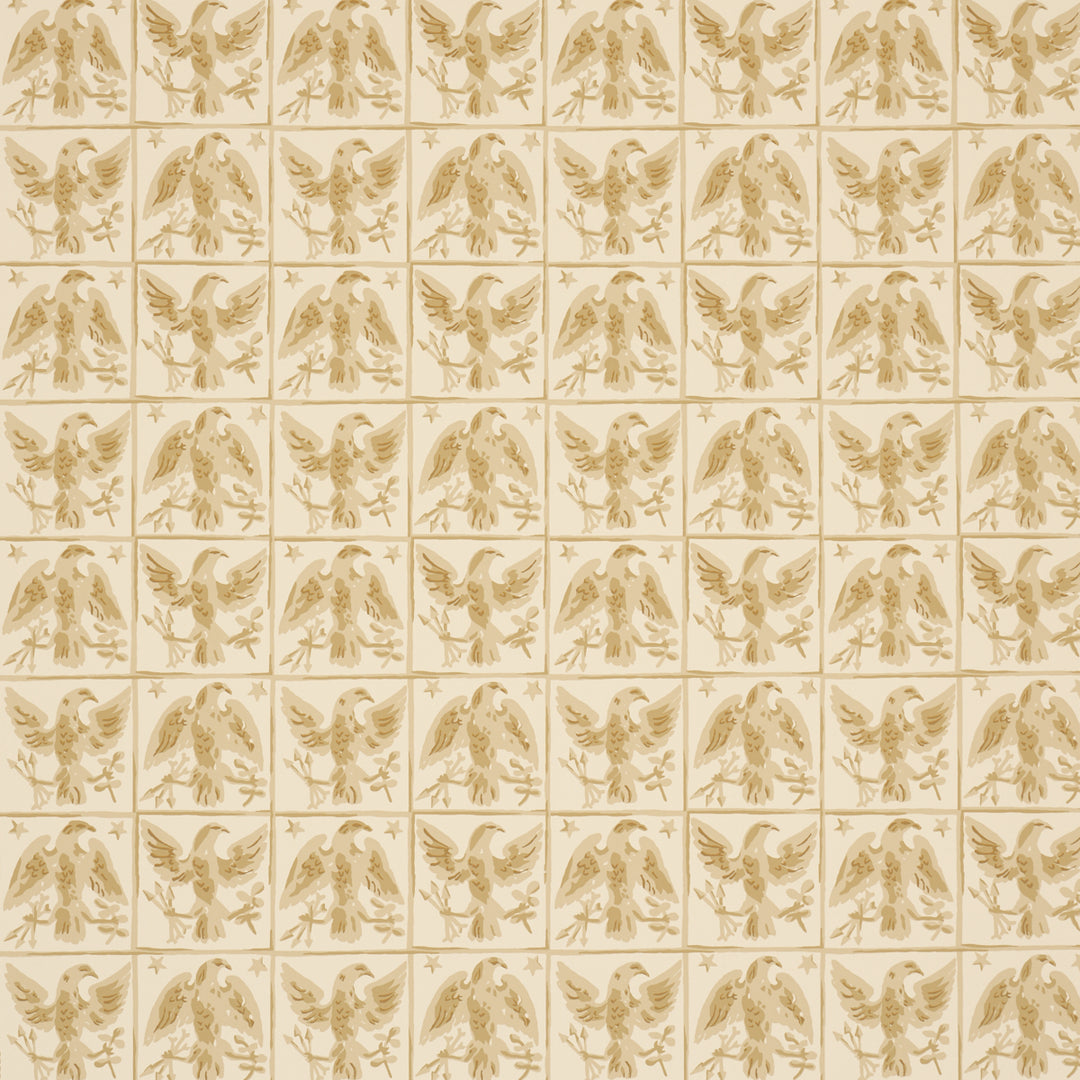 Barton'S Eagle Hand Print Yellow 5018401 by Schumacher Designer Wallcovering