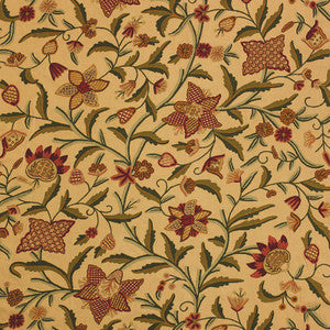 Somerset Crewel Red/Green 50470 by Schumacher Designer Fabric