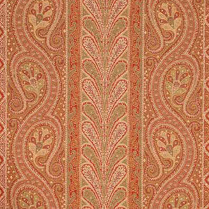 Chatelaine Paisley Red/Moss 50771 by Schumacher Designer Fabric