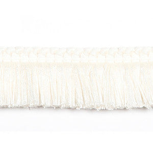 Hellenic Key Brushed Fringe Pearl by Europatex Designer Fabric