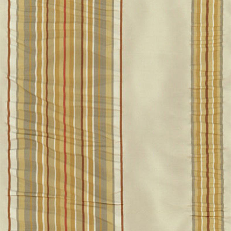 Bizet Ruched Stripe Fresco 51943 by Schumacher Designer Fabric PERENNIAL FAVORITES SILK 100% INDIA </p><p>Repeat: Horizontal: 13 1/2" (34CM) and Vertical: 54 - Swanky Fabrics -