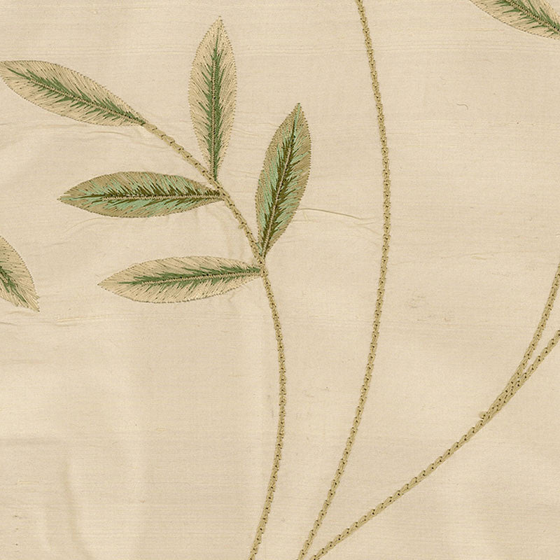 Vigne Embroidery Willow 52081 by Schumacher Designer Fabric SCHUMACHER WOVENS S06 SILK GROUND 100% INDIA </p><p>Repeat: Horizontal: 28 5/8" (73CM) and Vertical: 30 1/4" (77CM) 57.25 - Swanky Fabrics -