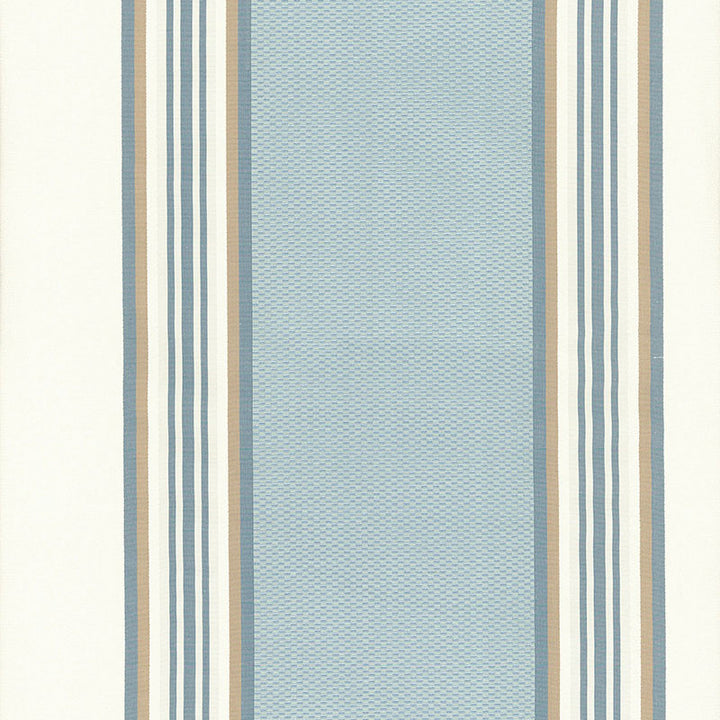 Ava Silk Stripe Cornflower 52372 by Schumacher Designer Fabric BEEKMAN SILKS (STRIPES) F06 See Sample INDIA NOT APPLICABLE </p><p>Repeat: Horizontal: 13 1/2" (34CM) and Vertical: - 54" WIDE (137CM) - Swanky Fabrics -