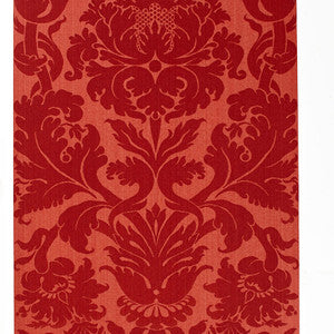 Fiorella Damask Red 529194 by Schumacher Designer Wallcovering