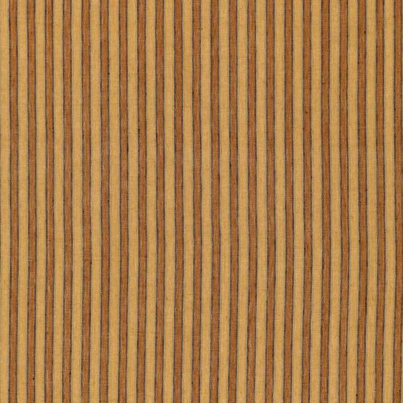 Wainscott Linen Stripe Pecan 54173 by Schumacher Designer Fabric HAMPTON LINENS LINEN 100% INDIA WYZENBEEK 10,000 </p><p>Repeat: Horizontal: 7/8" (2CM) and Vertical: 54 - Swanky Fabrics -