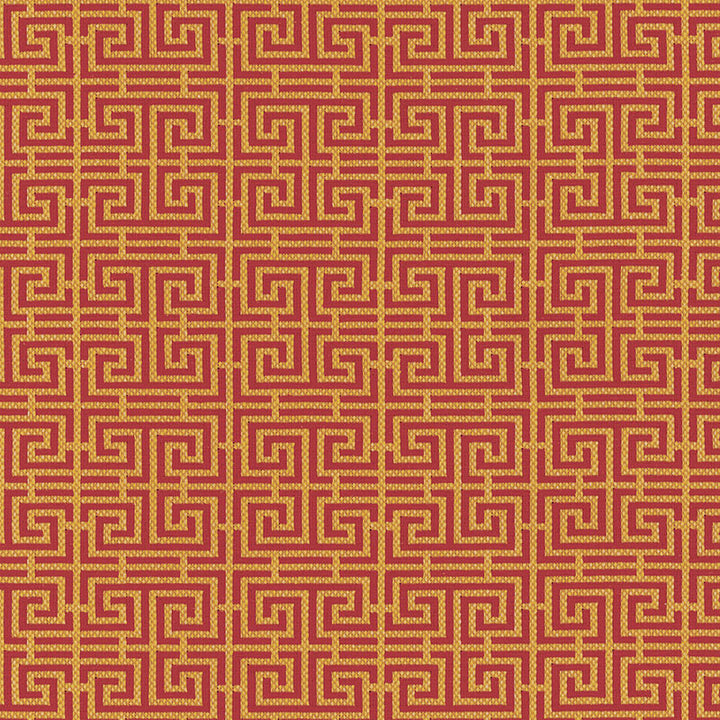 Chinois Fret Cinnabar / Gold 54952 by Schumacher Fabric Schumacher Fabric Chinois Fret Cinnabar / Gold 54952Fabric COTTON 95% FRANCE </p><p>Repeat: H: HORZ. 4 1/2" (11CM) , V: VERT. 2 3/8" (6CM) 56 - Fabric Carolina -