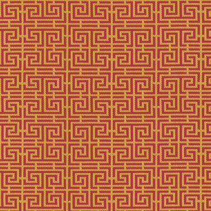 Chinois Fret Cinnabar / Gold 54952 by Schumacher Designer Fabric