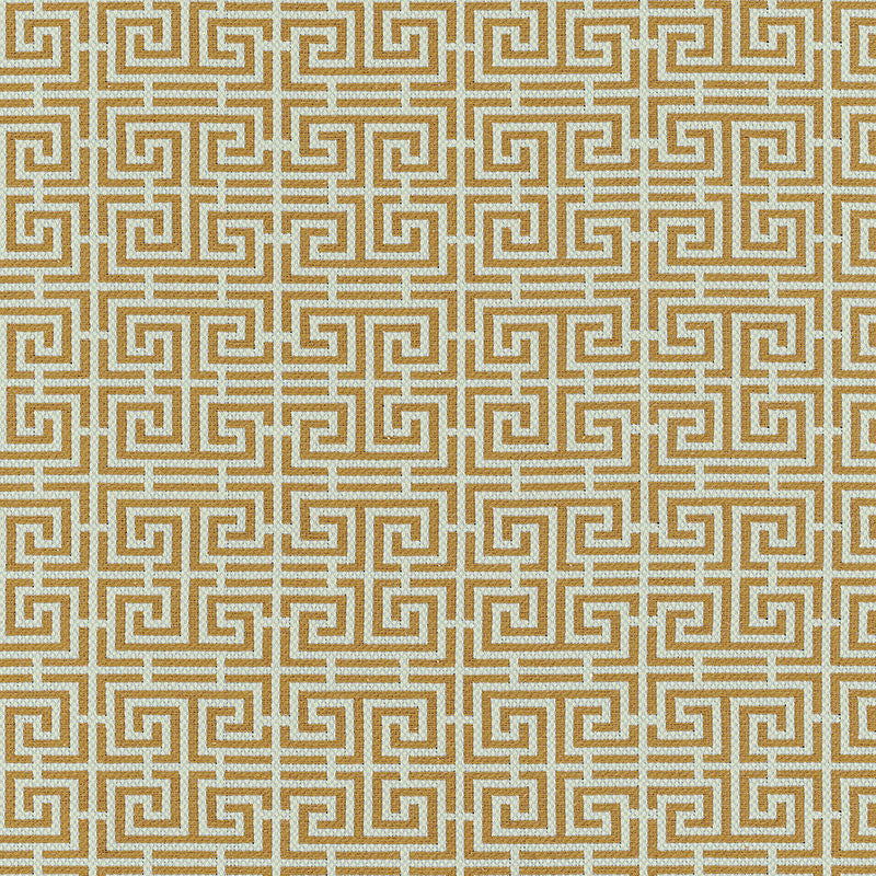 Chinois Fret Tobacco / Aqua 54954 by Schumacher Fabric Schumacher Fabric Chinois Fret Tobacco / Aqua 54954Fabric COTTON 95% FRANCE </p><p>Repeat: H: HORZ. 4 1/2" (11CM) , V: VERT. 2 3/8" (6CM) 56 - Fabric Carolina -