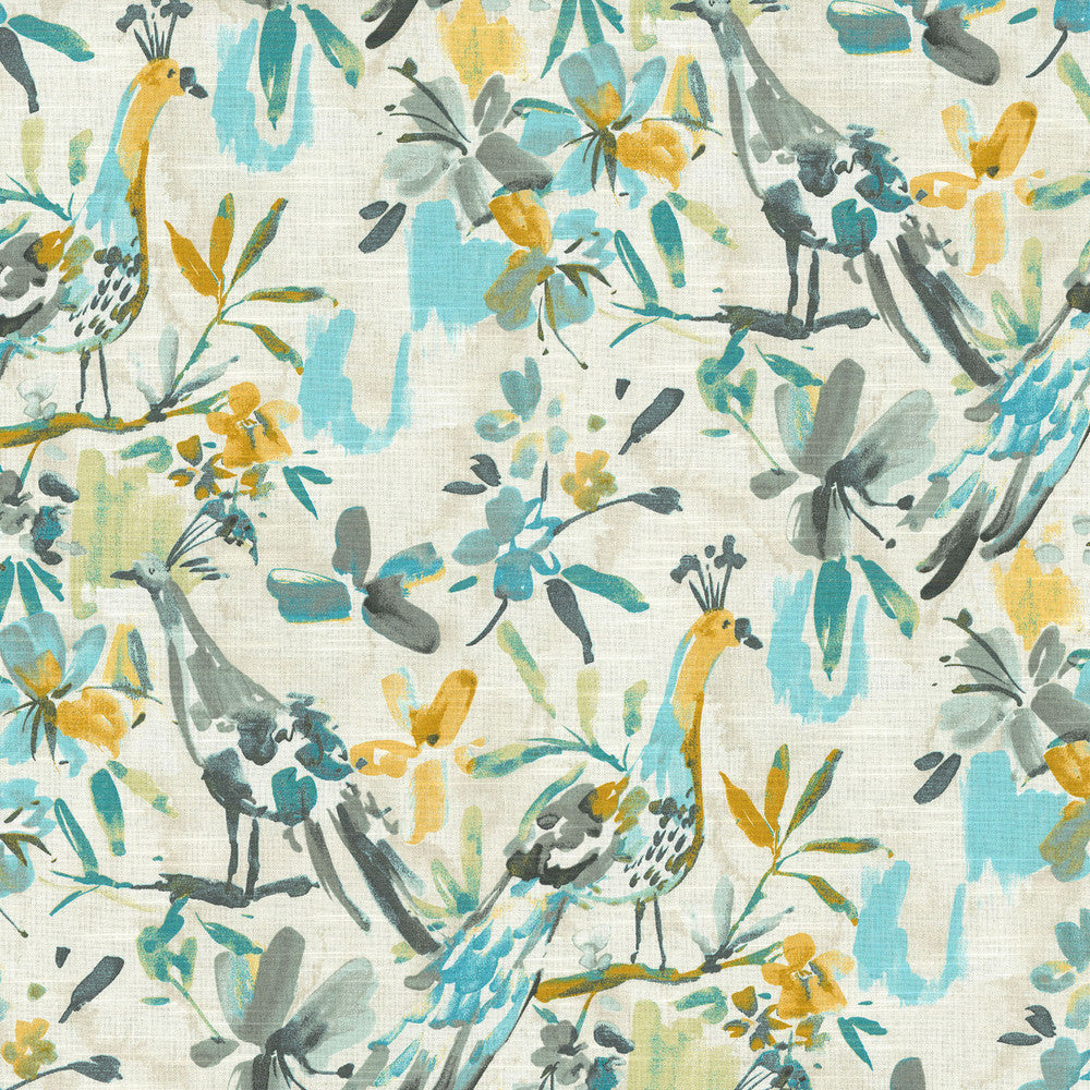 Flora Flaunt Pool 550242 by Kelly Ripa Home Designer Fabric SPRING FORTH 100% Cotton U.S.A. Wyzenbeek 15,000 Horizontal: 13.50" and Vertical: 27.00" 54" - Swanky Fabrics -