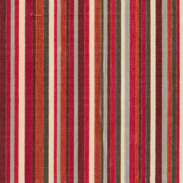 Syncopated Velvet Stripe Azalea / Aqua 55321 by Schumacher Fabric Schumacher Fabric Syncopated Velvet Stripe Azalea / Aqua 55321Fabric COTTON 88% ITALY </p><p>Repeat: H: HORZ. 13" (33CM) , V: 52.375 - Fabric Carolina -