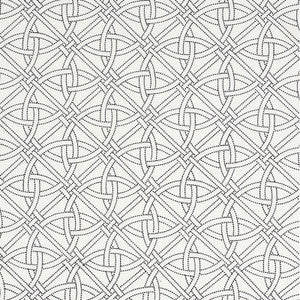Durance Embroidery Black & White 55695 by Schumacher Designer Fabric