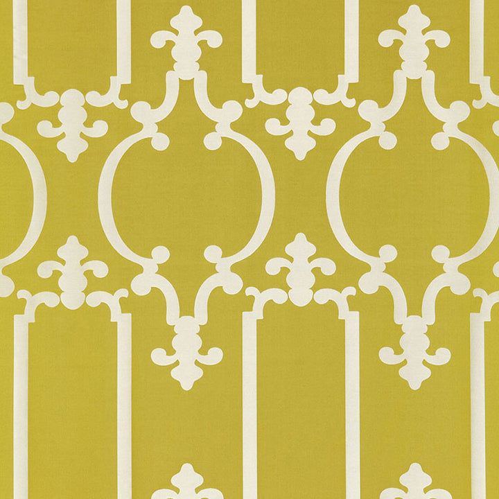 Ornamental Silk Spring 55861 by Schumacher Designer Fabric MODERN GLAMOUR SILK 73% COTTON 27% INDIA </p><p>Repeat: Horizontal: 13 7/8" (35CM) and Vertical: 26 7/8" (68CM) 55.5 - Swanky Fabrics -