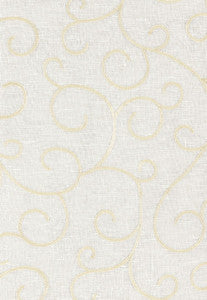 Adina Sheer Embroidery Parchment 55980 by Schumacher Designer Fabric