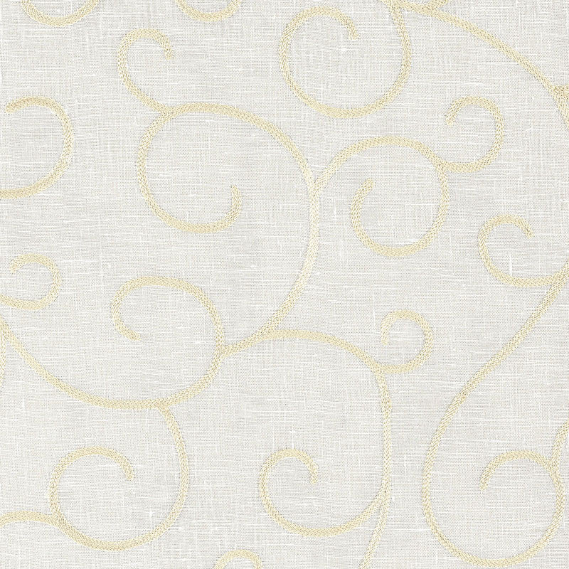 Adina Sheer Embroidery Parchment 55980 by Schumacher Designer Fabric RADIANCE SHEERS LINEN 90% RAYON 10% INDIA </p><p>Repeat: Horizontal: 17" (43CM) and Vertical: 16 3/8" (42CM) 52 - Swanky Fabrics -
