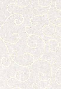 Adina Sheer Embroidery Cream 55981 by Schumacher Designer Fabric