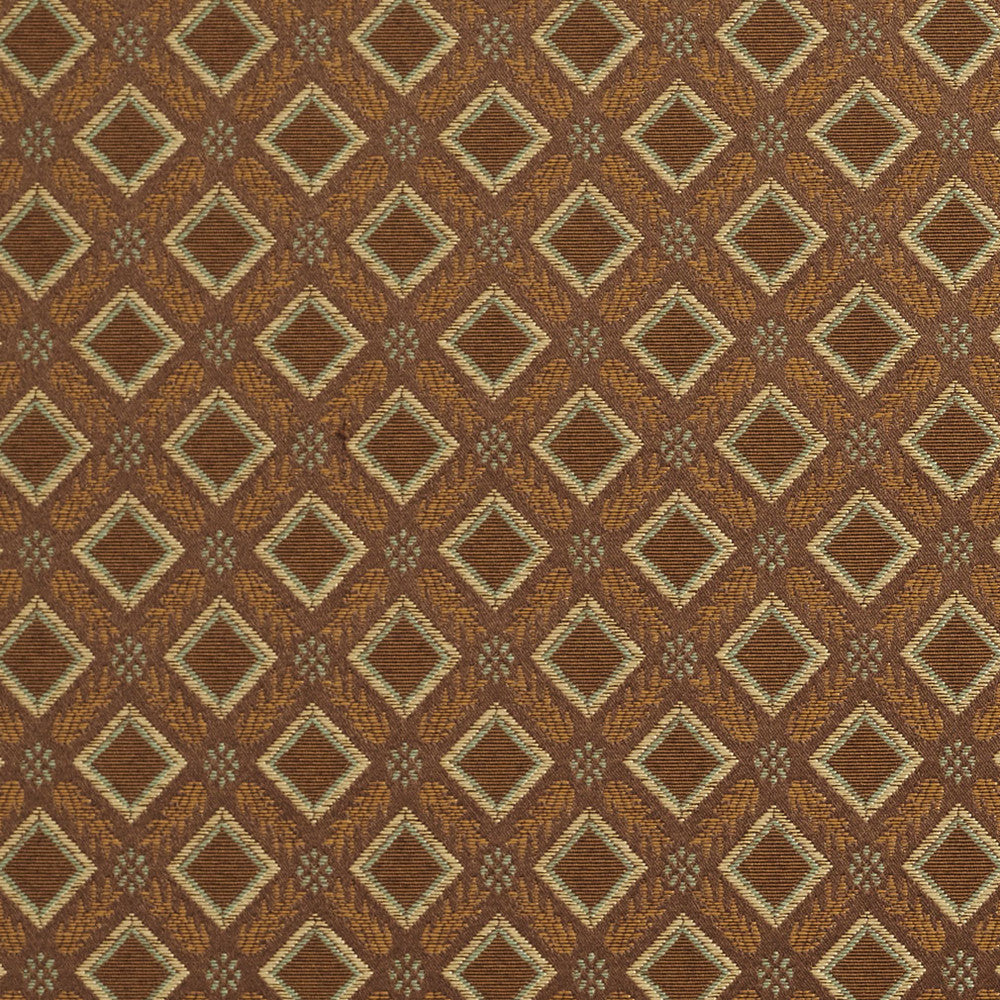 5638 Toffee/Trellis by Charlotte Designer Fabric Dazzling Damasks II 100% Woven Polyester Asia Exceeds 48,000 Wyzenbeek Rubs (Heavy Duty) Horizontal: 2" x Vertical: 2" 54 Inches - Swanky Fabrics -