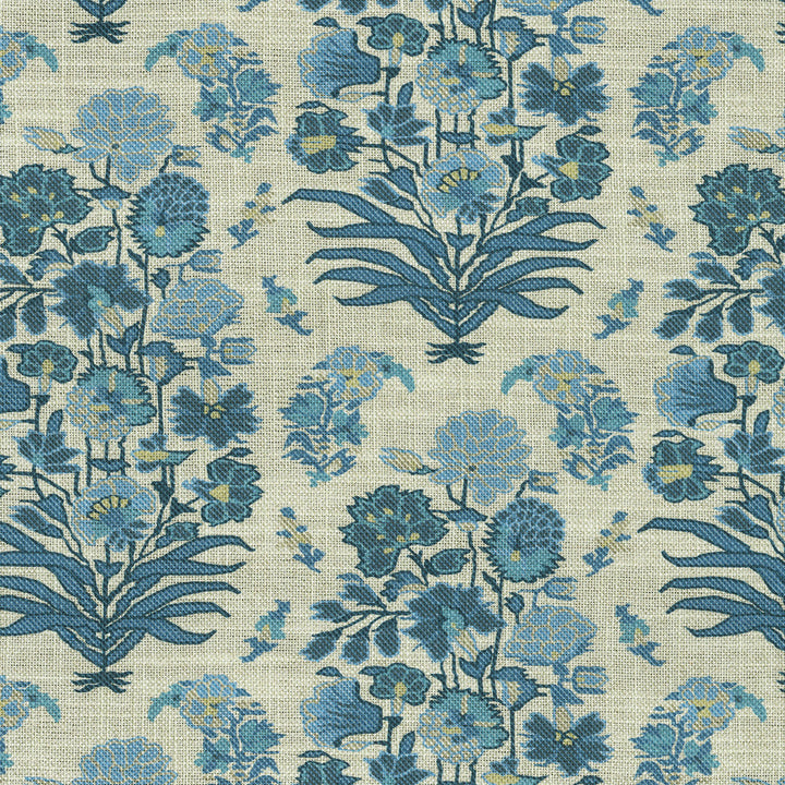 Jaipur Garden Porcelain 570061 by VILLA D'ASCOLI Designer Fabric - 75% cotton, 25% linen Pakistan 15000 Horizontal: 27 and Vertical: 25.25 54  - Swanky Fabrics -