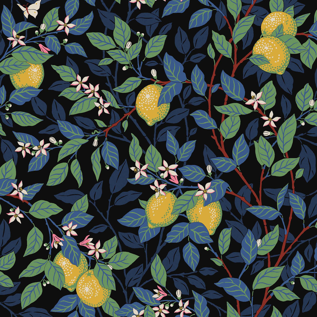 Citronträd Spruce And Blue 5703 by Schumacher Designer Wallcovering