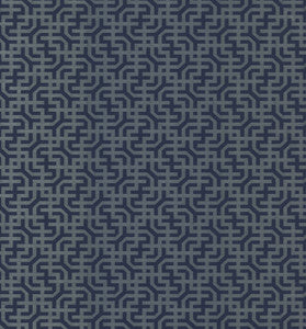 Dynastic Lattice Navy Wallpaper by York Wallcoverings Designer