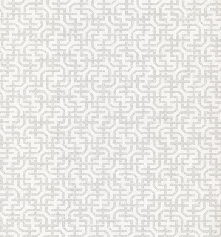 Dynastic Lattice White Wallpaper by York Wallcoverings Designer Traveler Covers about 56.4 square feet 20.5-in by 33-ft long roll Unpasted 12.8 - Swanky Fabrics -