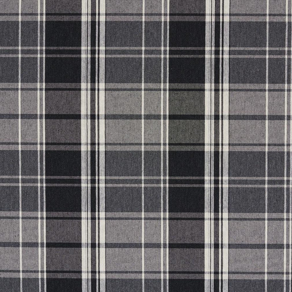 5805 Onyx Plaid by Charlotte Designer Fabric Classic Patterns 52% Polyester, 48% Cotton Made In USA Exceeds 200,000 Wyzenbeek Rubs (Heavy Duty) Horizontal: 6.5" X Vertical: 7" 54 Inches - Swanky Fabrics -