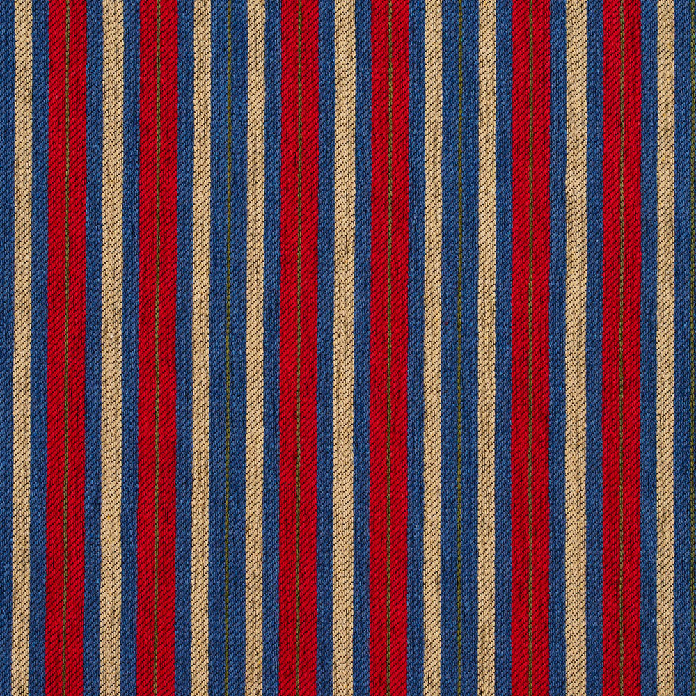 5824 Patriot Stripe by Charlotte Designer Fabric Classic Patterns 52% Polyester, 48% Cotton Made In USA Exceeds 120,000 Wyzenbeek Rubs (Heavy Duty) </p><p>Repeat: Horizontal: 2" 54 Inches - Swanky Fabrics -