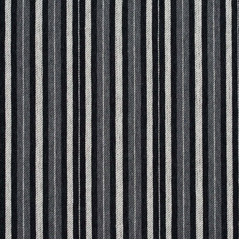 5825 Onyx Stripe by Charlotte Designer Fabric Classic Patterns 52% Polyester, 48% Cotton Made In USA Exceeds 120,000 Wyzenbeek Rubs (Heavy Duty) Horizontal: 2" 54 Inches - Swanky Fabrics -