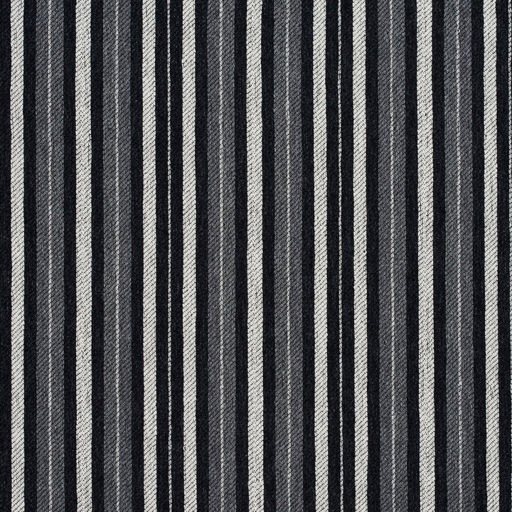 5825 Onyx Stripe by Charlotte Designer Fabric Classic Patterns 52% Polyester, 48% Cotton Made In USA Exceeds 120,000 Wyzenbeek Rubs (Heavy Duty) Horizontal: 2" 54 Inches - Swanky Fabrics -
