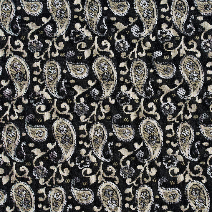 5845 Onyx Paisley by Charlotte Designer Fabric Classic Patterns 52% Polyester, 48% Cotton Made In USA Exceeds 160,000 Wyzenbeek Rubs (Heavy Duty) </p><p>Repeat: Horizontal: 3" X Vertical: 4.75" 54 Inches - Swanky Fabrics -