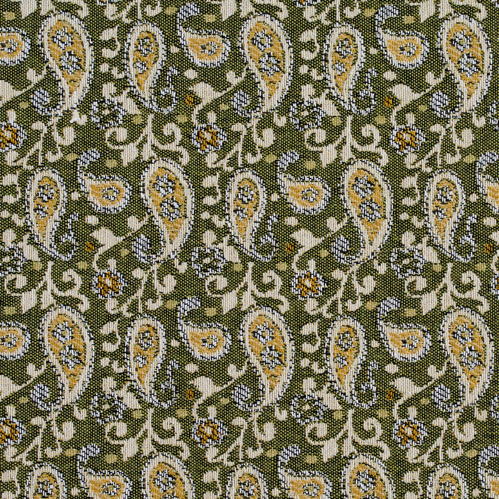 5848 Spring Paisley by Charlotte Designer Fabric Classic Patterns 52% Polyester, 48% Cotton Made In USA Exceeds 160,000 Wyzenbeek Rubs (Heavy Duty) Horizontal: 3" X Vertical: 4.75" 54 Inches - Swanky Fabrics -