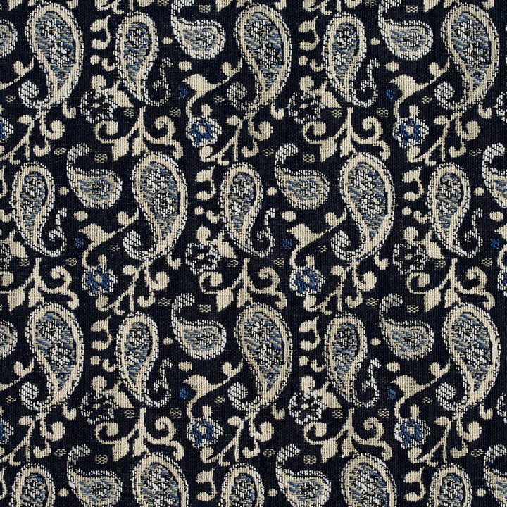 5849 Cobalt Paisley by Charlotte Designer Fabric Classic Patterns 52% Polyester, 48% Cotton Made In USA Exceeds 160,000 Wyzenbeek Rubs (Heavy Duty) Horizontal: 3" X Vertical: 4.75" 54 Inches - Swanky Fabrics -